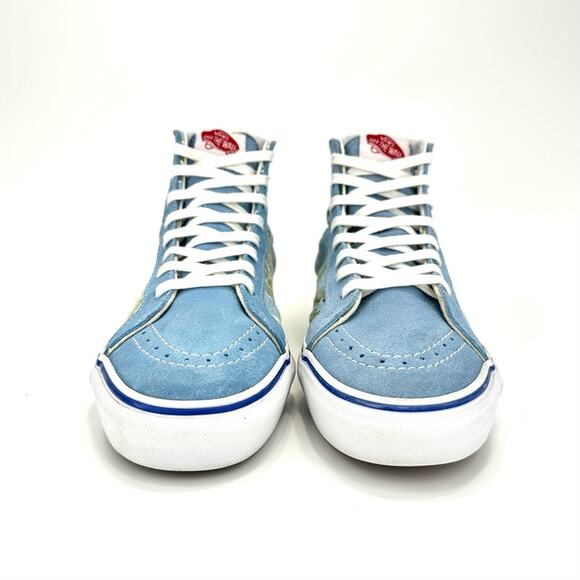 Men Sz 5.5 Vans Sk8hi Slim Lace High Sneaker Skateboard Van Doren Blue/Tropical - Picture 11 of 16